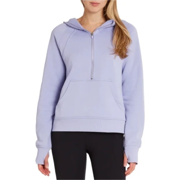 Danskin Half-Zip‎ Hoodie Pullover with Thumb Holes Lavender Size L NWT $68 - Picture 1 of 11